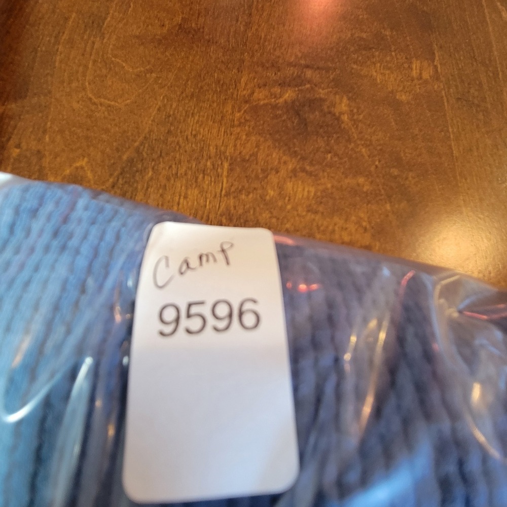 LOGO Lori Goldstein Thermal Top Size Small Blue Ombre Waffle Knit Pockets FLAW - Picture 16 of 16
